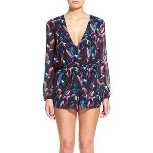 Purple & Blue Watercolor Long Sleeve Romper